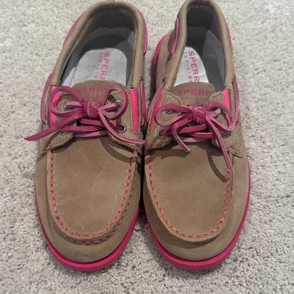 Sperry Brown and Pink Boat Shoes